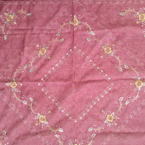 Satin tablecloth new, 130x130, Indian design