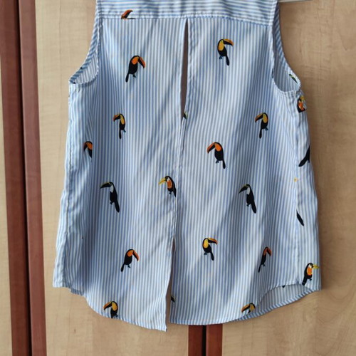 Tally Weijl sleeveless striped shirt with toucan print