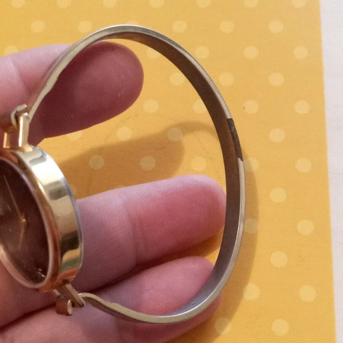 Alfex De Vecci cuff watch used, gold plated, non-working