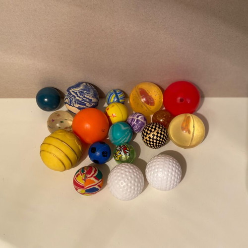 Toy balls used, pack of 21, various types
