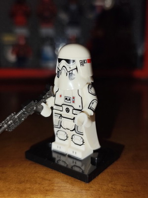 Flametrooper Galactic Empire Lego minifigure with stand and blaster