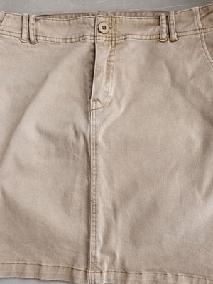 Φούστα τζιν μονόχρωμη εβαζέ μέγεθος 42 σαν καινούργια, μπεζ