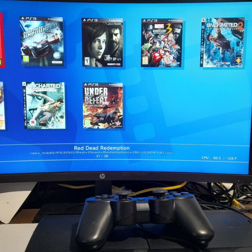 PlayStation 3 PS3 500GB Super Slim with Custom Software and Many Games