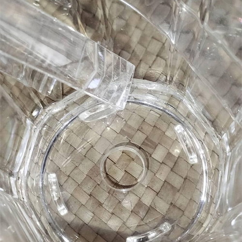 Sasaki glass ice container and 3 used whiskey glasses