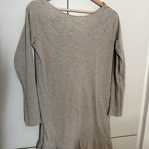 Attrattivo blouse with ruffles used, size M, grey beige