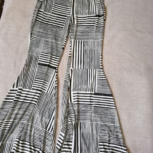 Dorina Savva flare pants M, elastic waist, stretch fabric