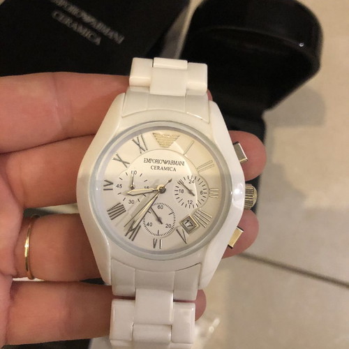 Emporio Armani AR1403 Ceramic Wristwatch new unisex white