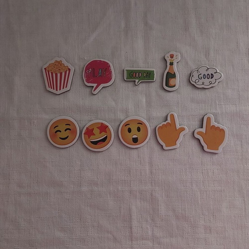 Emoji face magnets new, set of 10 pieces