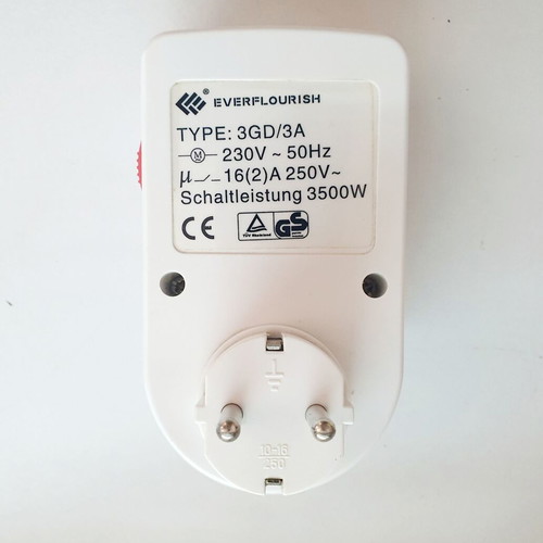 Everflourish 3GD/3A 3500W analog mechanical plug timer