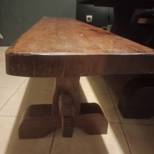 Monastic table with benches like new, 1.85x0.99m, 11cm thick