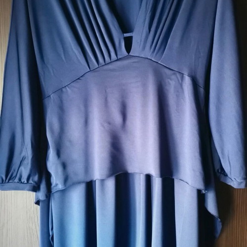 Women's blue dress like new, viscose fabric with satin