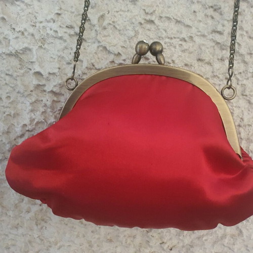 Achilleas Accessories Satin Shoulder Bag like new, red