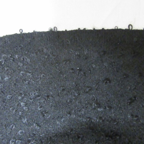 Wool fabric whole wool boucle type black new