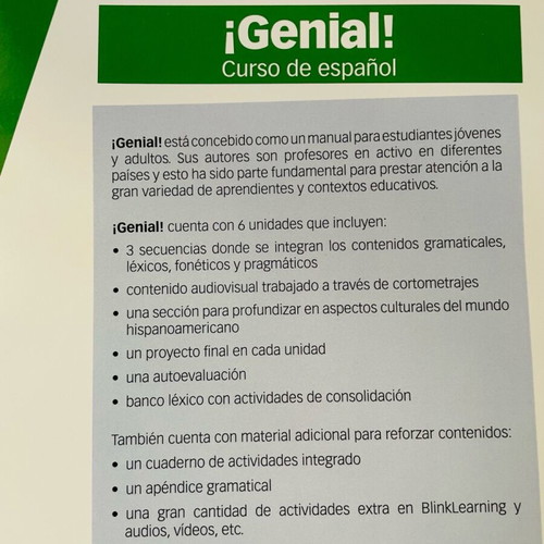 Genial Spanish Language Course Student Book new level B2.1