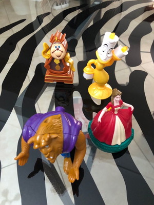 Σετ 4 μεταχειρισμένα παιχνίδια Beauty and the Beast Happy Meal Belle Lumiere Cogsworth