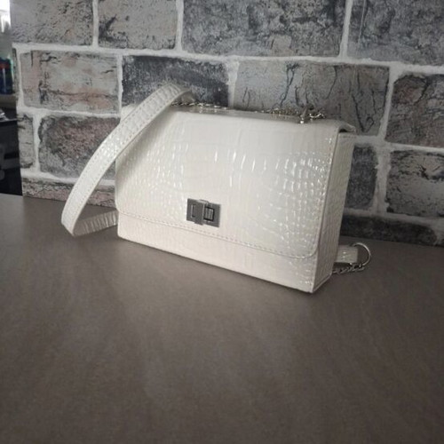 Crossbody bag with chain strap, new, white