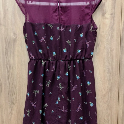 Stradivarius Y2K dragonfly mini dress, burgundy