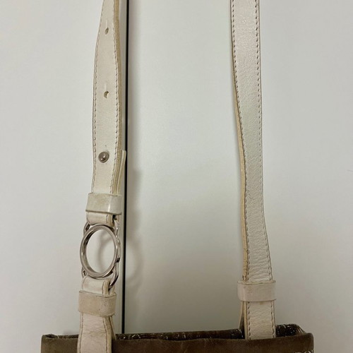 Armani crossbody bag used with fabric and leather details