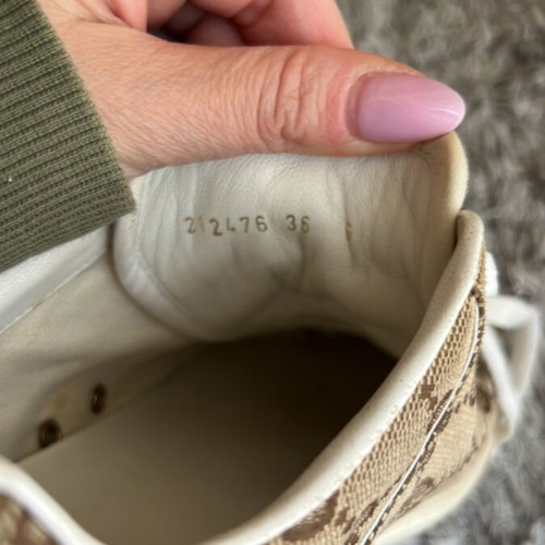 Gucci women's athletic shoes used, size 36, beige brown