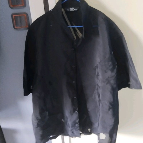 Bershka Shirt Black With Sheer Details Like New, Size L