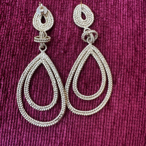 Silver 925 gold-plated teardrop earrings by famous designer new