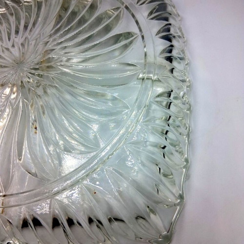 Vintage glass serving platter like new with four compartments