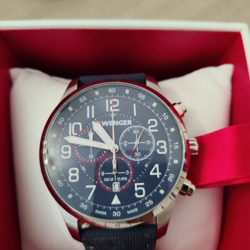 Wenger Attitude Blue Rubber Chronograph watch like new