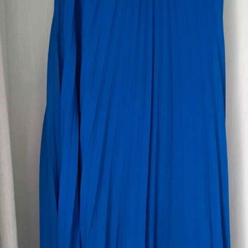 Maxi φούστα πλισέ καινούργια, one size, μπλε ρουά
