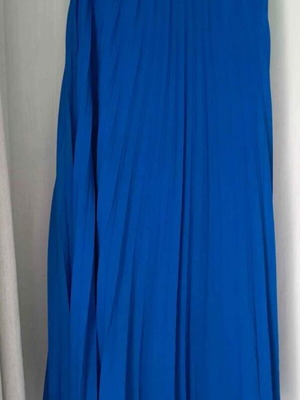 Maxi φούστα πλισέ μπλε ρουά one size καινούρια με βαμβακερή φόδρα