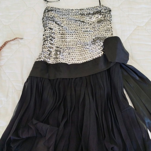 Evening dress like new, sequin and silk chiffon, size M