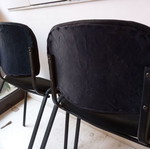 Visitor chairs used, simple black, set of two with metal frame