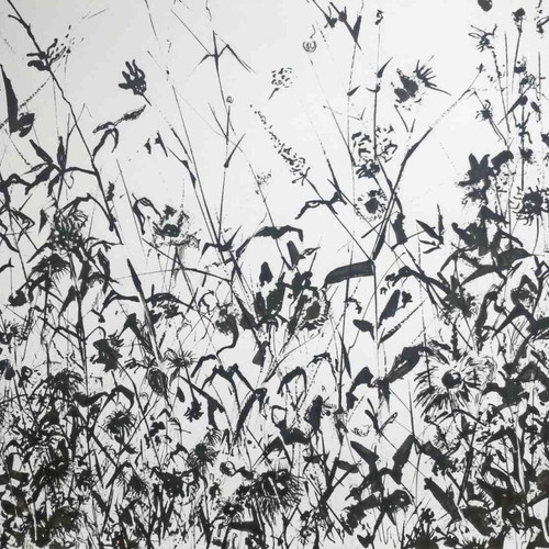 Hand-painted ink and pen graphic painting "Whisper of the Field" new