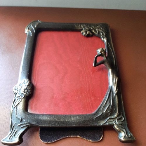 Art Nouveau brass photo frames set like new