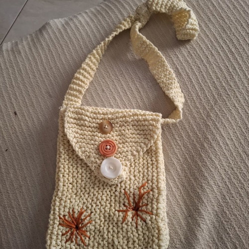 Handmade shoulder bag beige like new