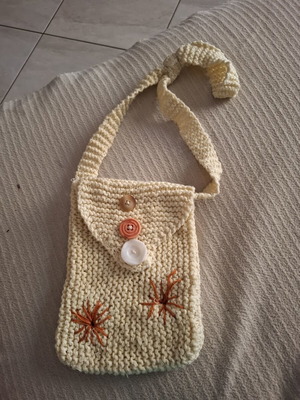 Handmade shoulder bag beige like new