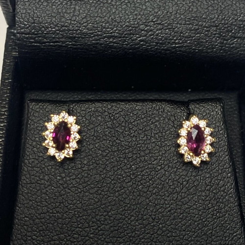 14K Gold Earrings with Zirconia new, handmade