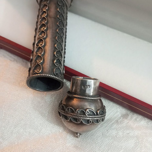 Sterling Silver 925 Scroll Paper Holder Persian Antique used