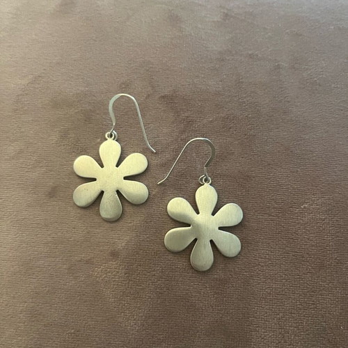 Silver 925 earrings flower new, silver boho hippie style