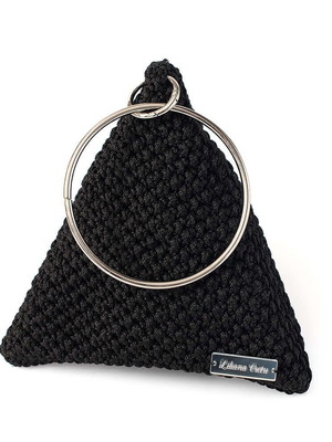 Handmade Triangular Bag new, black and white