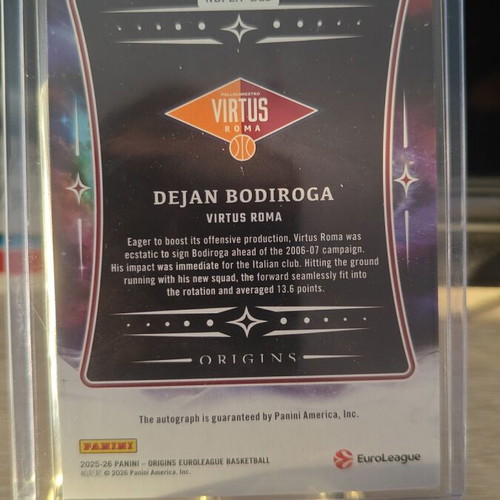 Panini Origins EuroLeague Auto Sticker Dejan Bodiroga 06/99