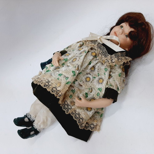 Vintage gardener doll with original outfit and watering can