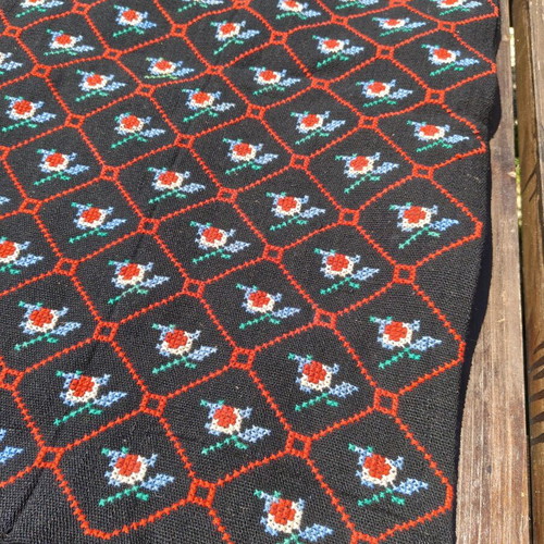 Hand embroidered wool pillowcase like new