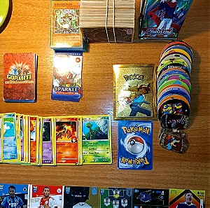 διάφορες κάρτες yu-gi-oh pokemon & λίγα ποδοσφαίρου ολόκληρη συλλογή πακέτο