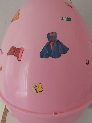 Plastic Egg Toy used, storage space for toys