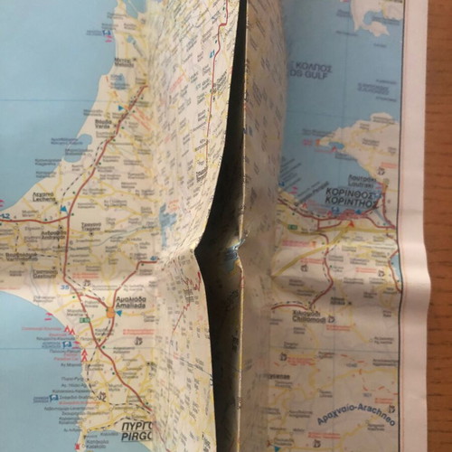 Peloponnese Road Tourist Map used
