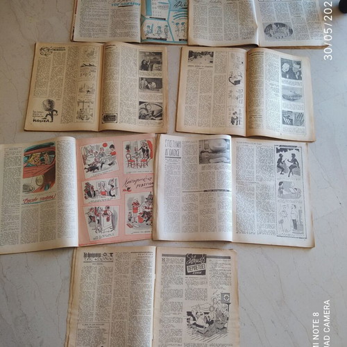 Thysavros magazines used, set of 7 from 1960 with minor wear