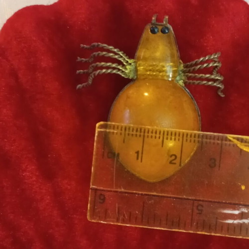 Russian brooch with amber used