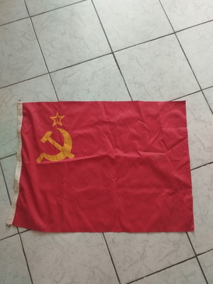Soviet Union flag used, 1980s, size 0.73x0.54