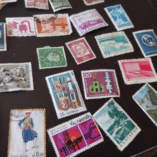 Mega collection of 400+ vintage stamps in authentic retro Elza box, used