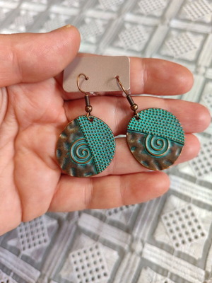Boho vintage metal earrings new